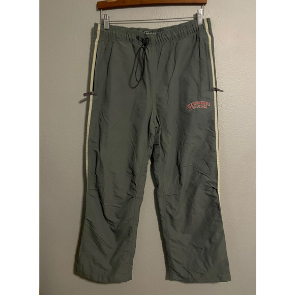 Vintage Abercrombie & Fitch Men Parachute Pants Medium Gray Nylon Drawstring Y2K